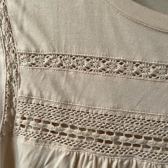 Cupio Top Ecru Crochet Neck M Women - Picture 6 of 6